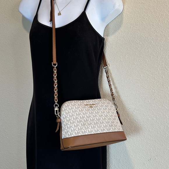 Michael Kors Cream and Brown Crossbody Bag - Picture 6 of 10